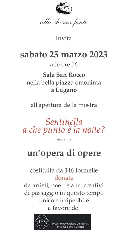 sentinella a che punto è la notte? con un'opera di eva laudace